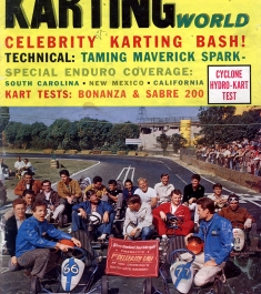 Steve Rowland and Budd Albright on Karting Magazine cover with Hollywood's stars like Fabian, Jim Mitchum, Jody McCrae, Tim Considine, Ric Marlowe & Eddy Hodges
